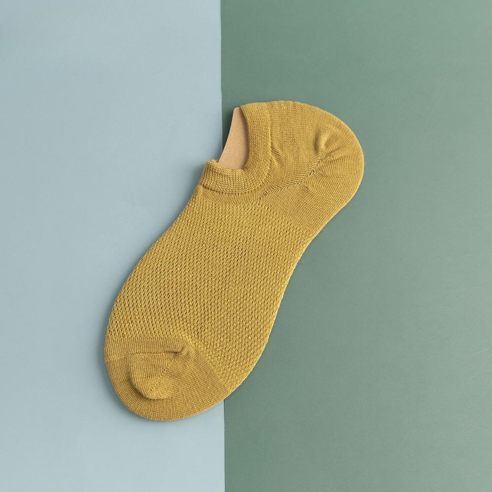 Men's Spring and Summer Thin Pure Color Sports Breathable Mesh Can Not Fall Off with The Boat Socks