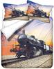 3D Train Digital Printing Duvet Cover Set, Retro Steam Train Theme Bedding Set Microfiber Duvet Set Train Track Pillowcases