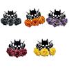 Adjustable Witch Devil Crowns Headpiece For Halloween Parties Soft Fabric Roses Costume Decoration