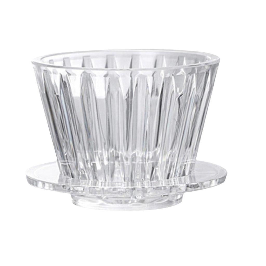 Pour-over Coffee Filter Cup - Flat-Bottomed Drip Filter with Transparent Funnel