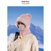 Women's Winter Hat Face Mask and Plush Earrings - Soft and Warm Full Face and Head Cover- Soft Fleece Lining Women's Winter Hat