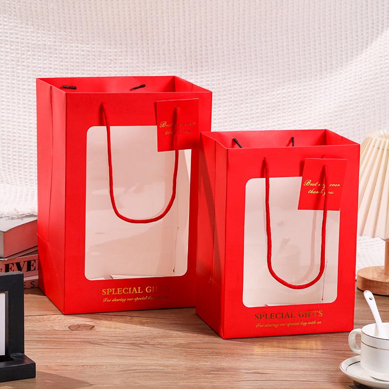 Elegant Teacher's Day Gift Bag: Transparent Small Handheld High-Grade Paper Box with Instagram Style