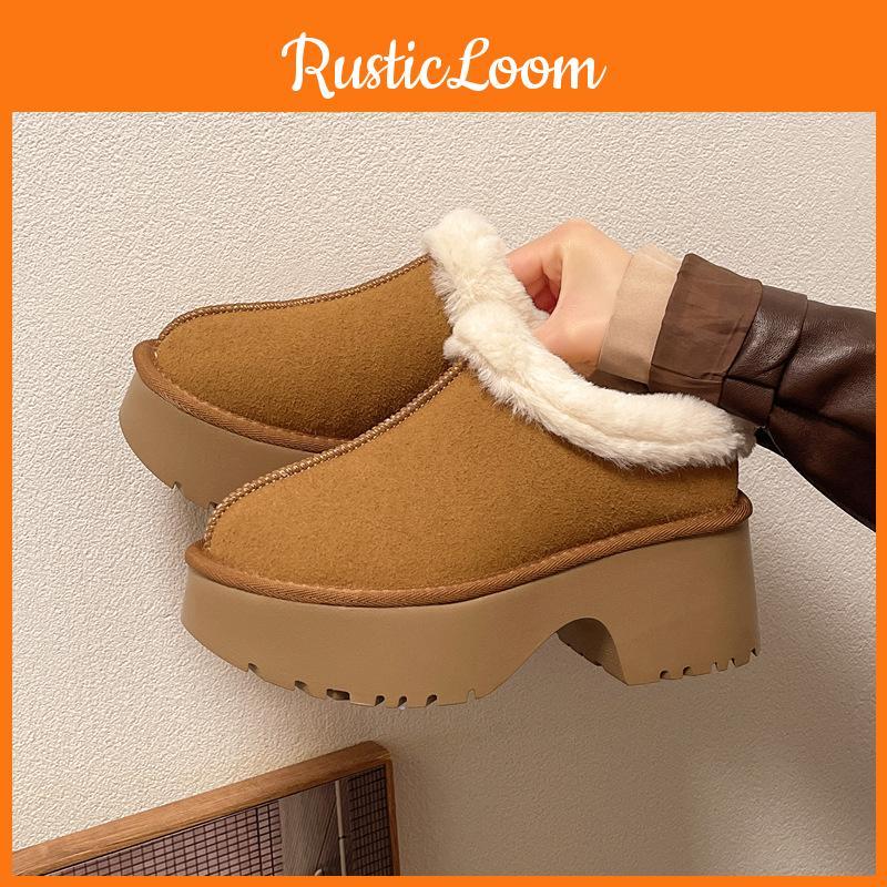 Womens Trendy Fuzzy Warm Slippers With Round Toe Design For Indoor And Outdoor Use In Sizes Multiple