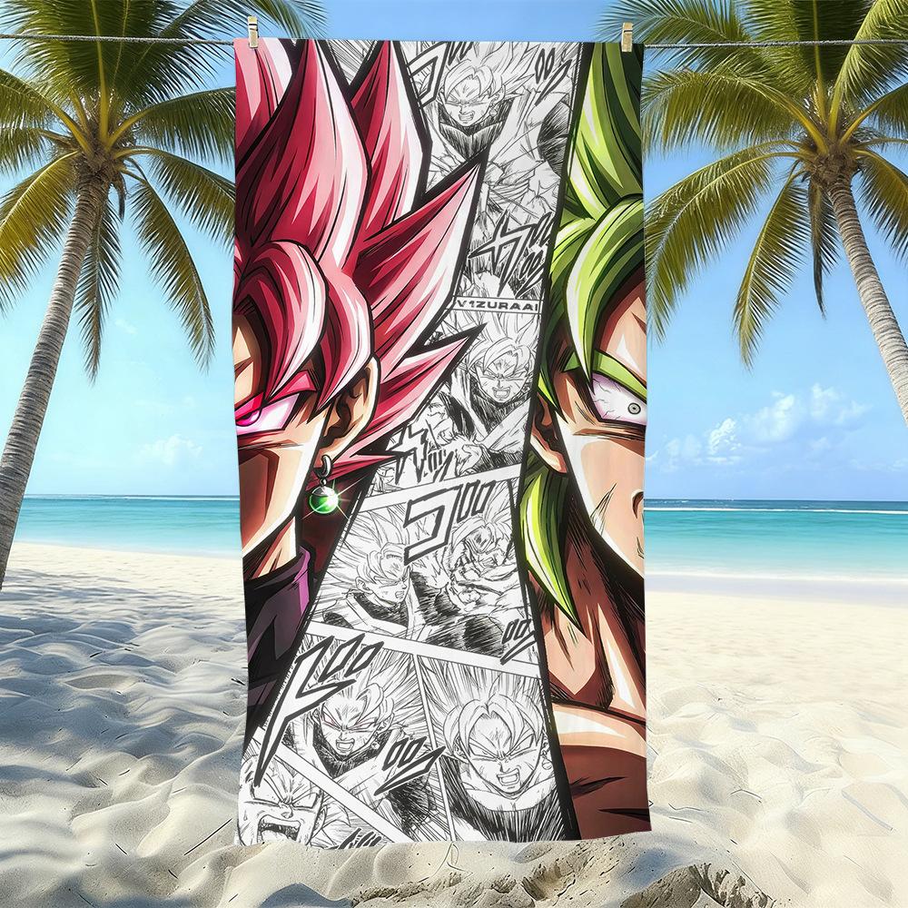 Animation Beach Towels Thickened Microfiber Quick-Drying Bath Towels Outdoor Travel Towels Can Be