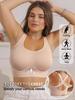 Plus Size Racerback Sports Bra for Women, High Support Wireless Workout Bra with Back Closure, Seamless Yoga Bra