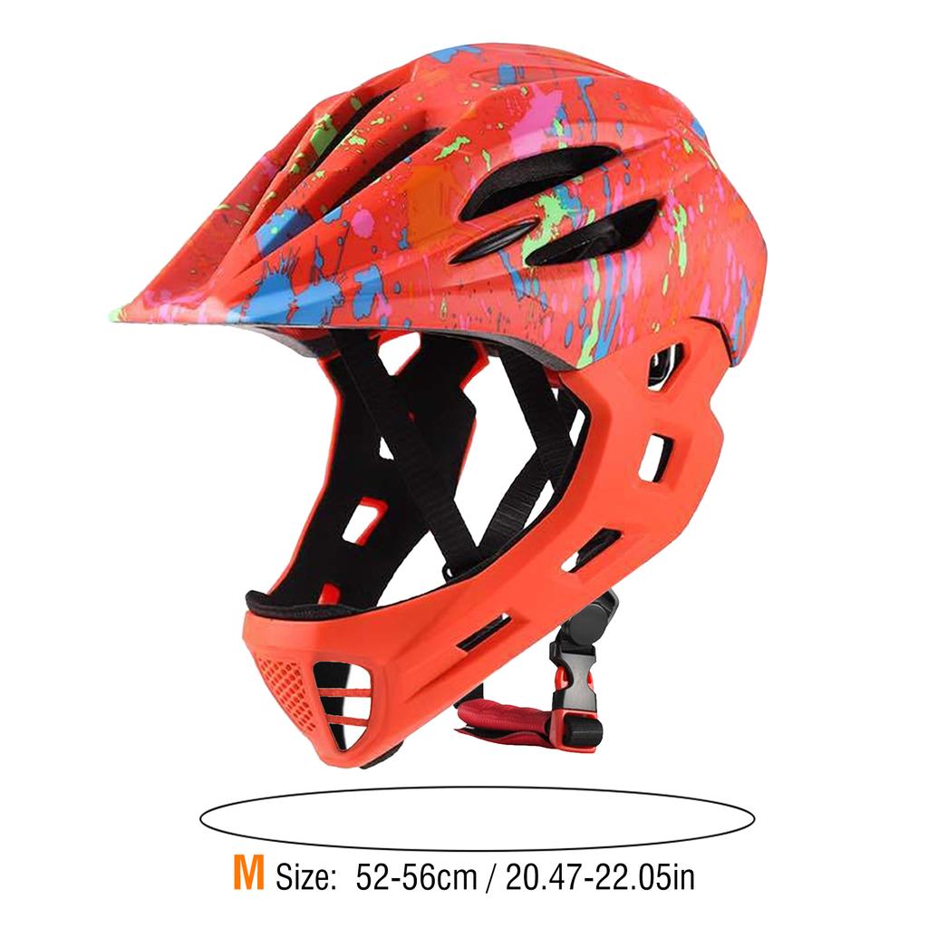 Adjustable Breathable Kids Bike Helmets Toddler Lightweight Full Face Bike Helmets with LED Light Full Face Bike Helmet