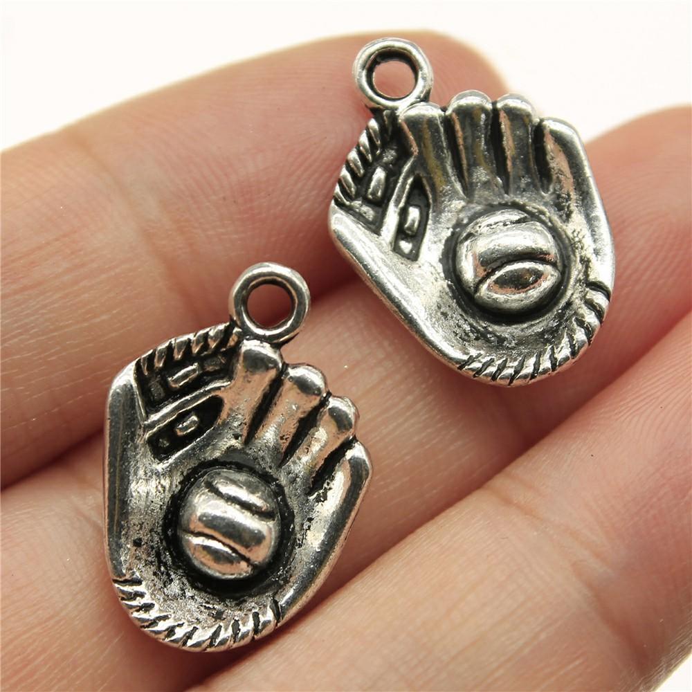 20pcs Sport Charms Baseball & Softball Charms Antique Bronze Silver Color Pendants DIY Crafts Making Findings For Jewelry Making