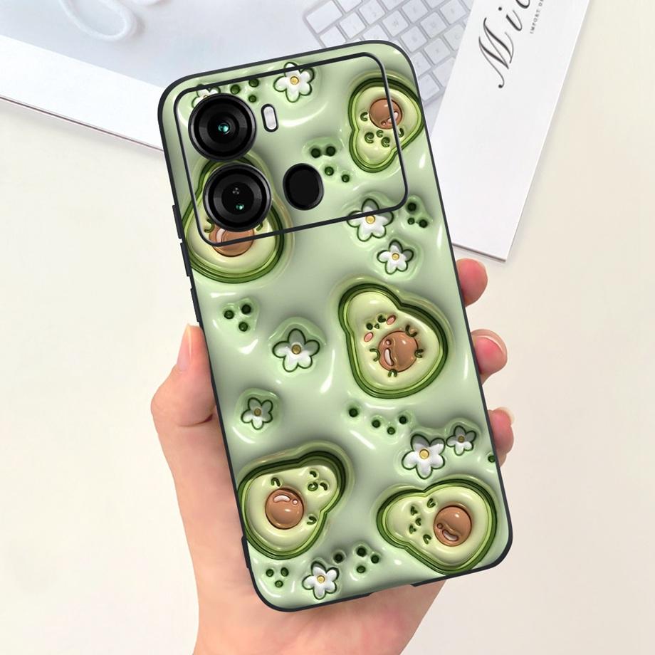 For Itel P40 P40+ P40 Plus Case Luxury Black Soft Silicone Bumper Phone Cover for ITEL P683L P662L Coques Panda Rabbit Goothic