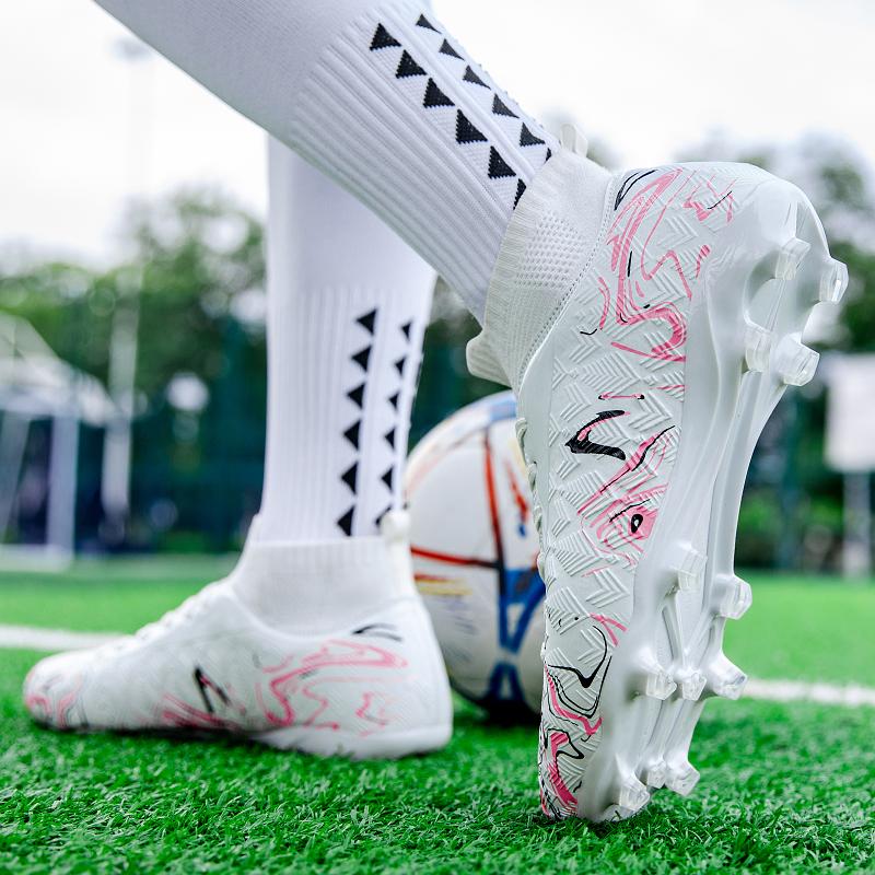 Hip-Top-Fußballschuhe für Herren/Damen AG-Socken mit langen Nägeln, Trainingsschuhe für Kunstrasen-Fußballwettkämpfe für Studenten