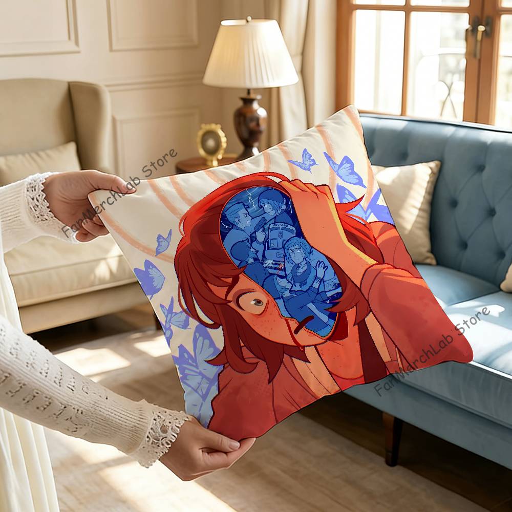 

Game LLife Is Strange Anime Pillow Case Antidustmite Pillowcase Invisible zipper silky short plush Sofa cushion cover 30x30cm