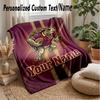 Queensland Maroons Custom Flannel Throw Blanket Print Your Name Text Soft Warm Blanket Holiday Present
