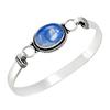 Vintage 925 Silver Natural Rose Quartz Bangle Handmade Oval 10*14mm Pink Natural Stone Bracelets Gifts Fine Jewelry for Women