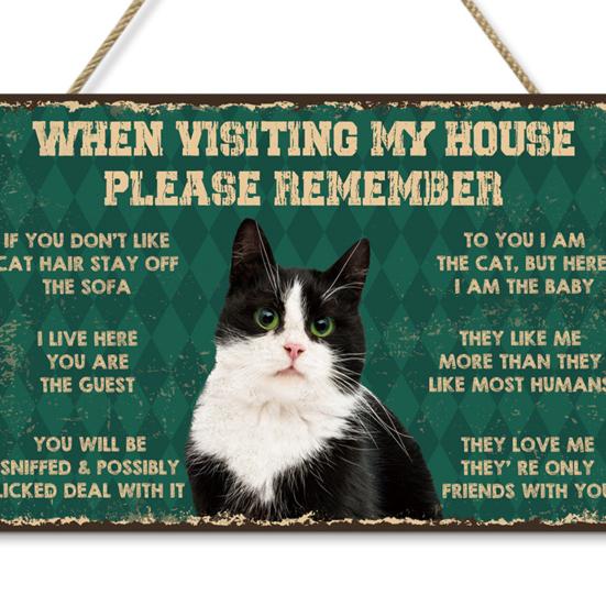 Retro Cat Coffee Wall Sign Funny Black Cat Wall Art Poster Vintage Wood Hanging Sign for Kitchen Coffee Bar Home Decor