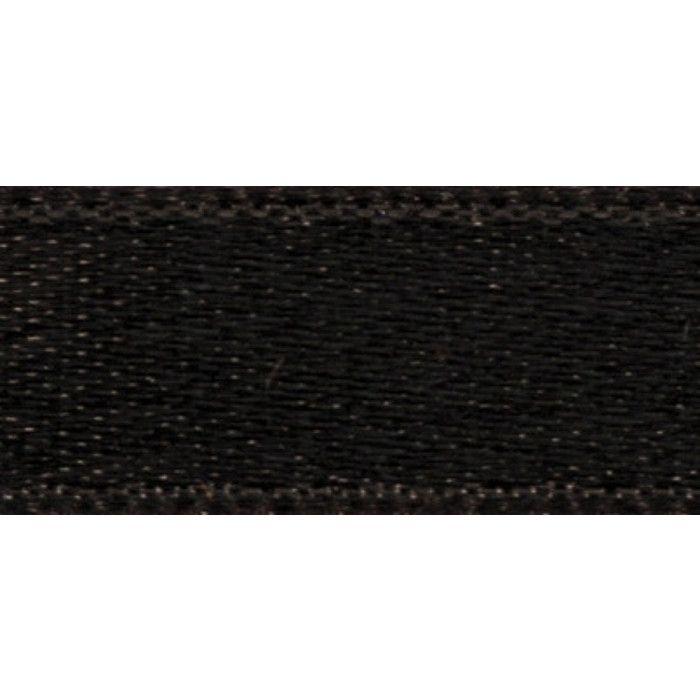 Ruban de satin, 7 mm, rouleau 10 m, noir