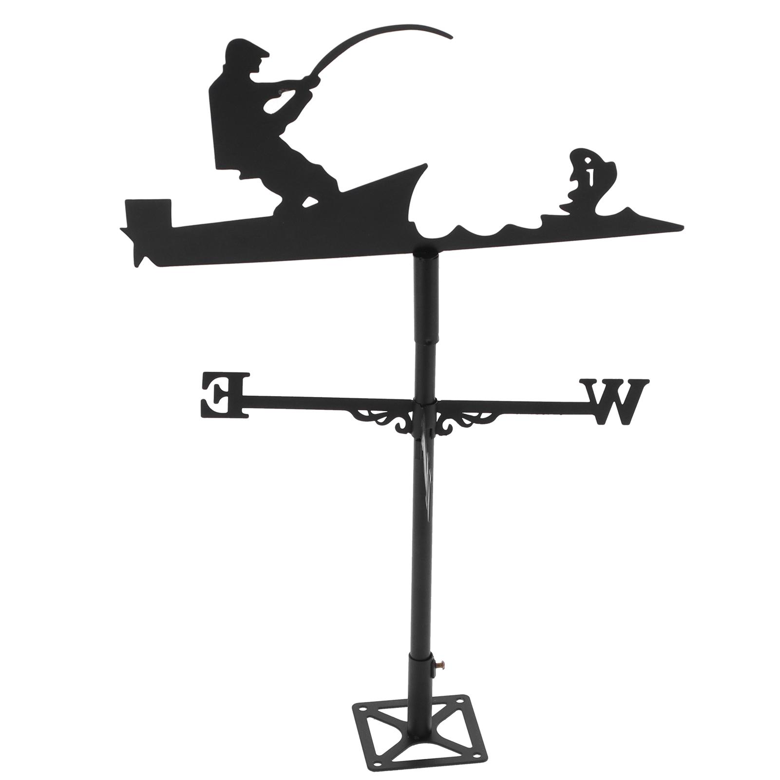 Флюгер в стиле рыбака, кровельное крепление, стержень из нержавеющей стали, индикатор ветра для улицы белый