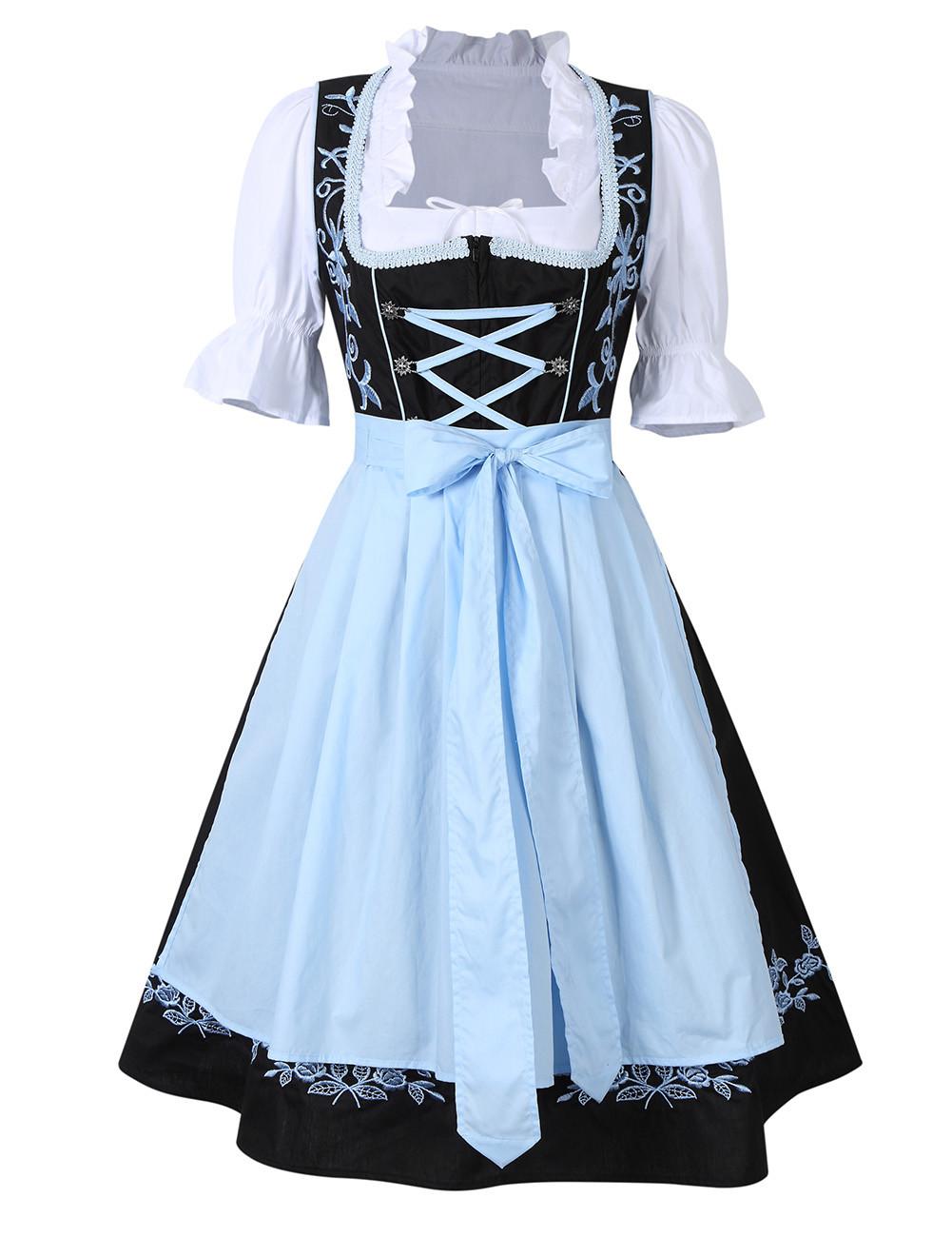 Vintage Inspired Women Traditional Dirndl Dress Set Ideal For Carnival Occasions 2XL