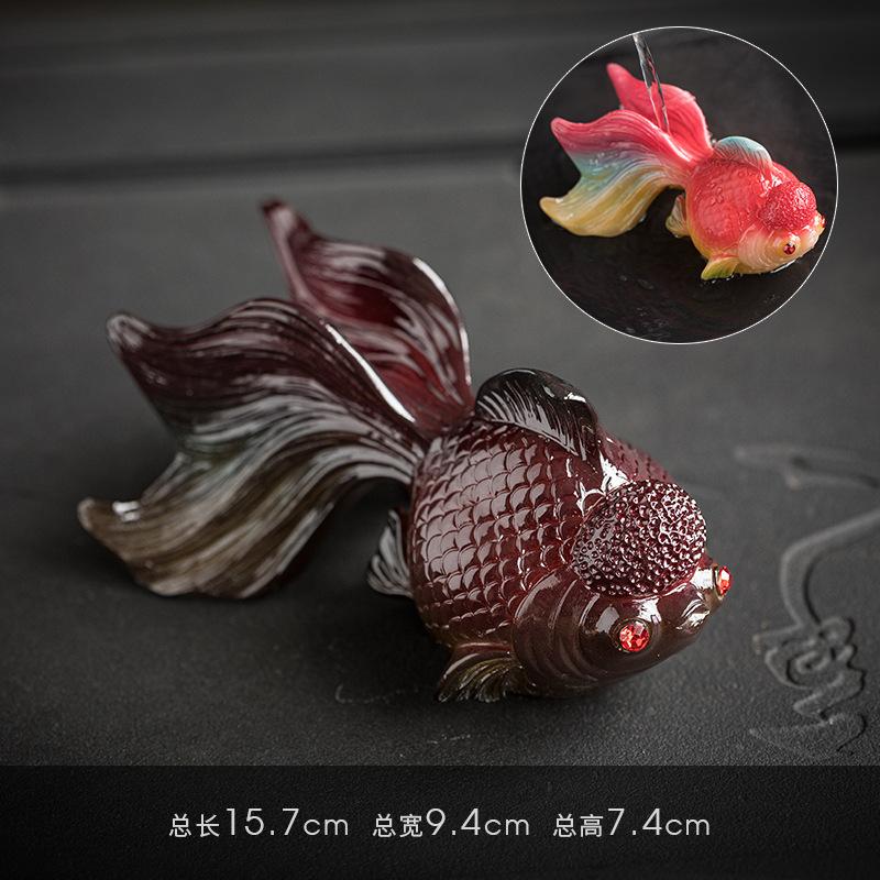 

Красочный чайный питомец «Золотой карп», питательное чайное украшение, ежегодный бутик излишков, креативный чайный столик, аксессуары для чая Чжаоцай, Gi