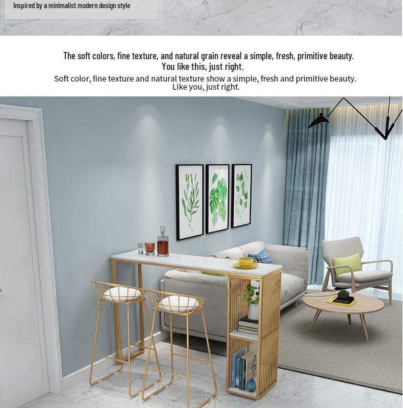 Nordic Marble Wall-Mounted Bar Table Set with Chairs – Modern Partition Counter for Living Room