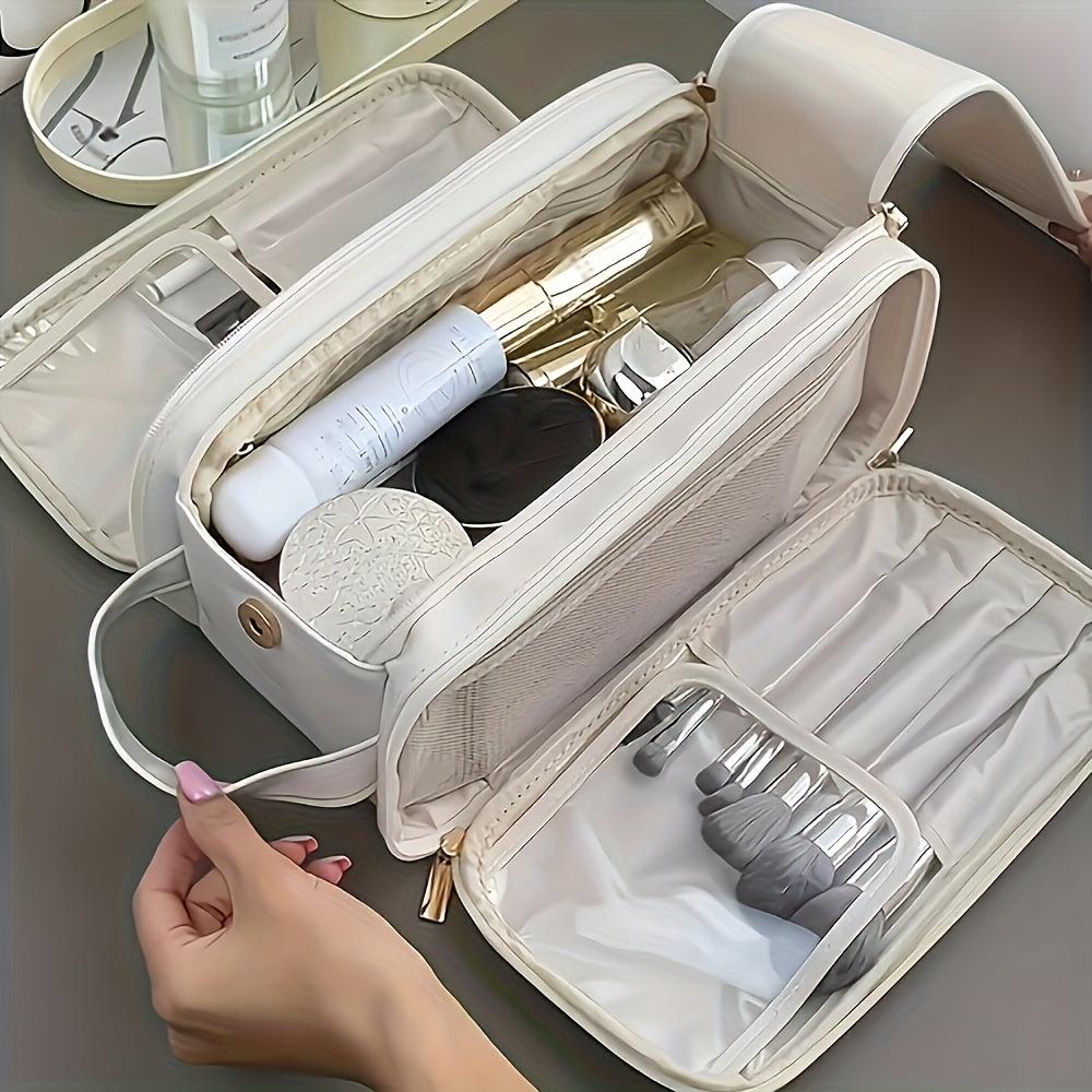 1Pc Ladies' Multi Functional Makeup Bag - Large Capacity Portable Travel Cosmetics Storage Box