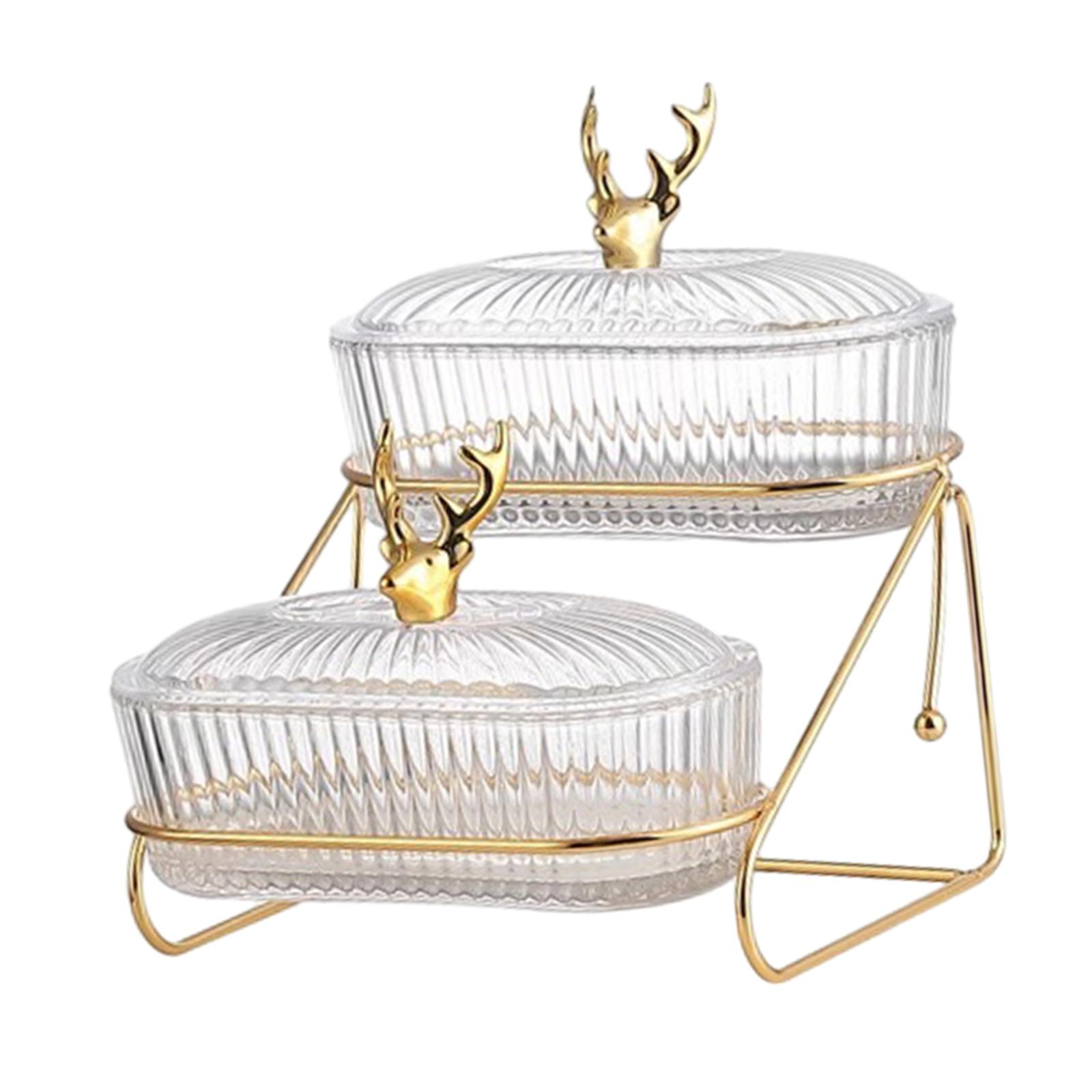 

Dried Fruit Plate with Rack Transparent Home Decorative Snack Plates Nordic Stylish for Candy Dried Fruits Cupcake Nuts Banquet