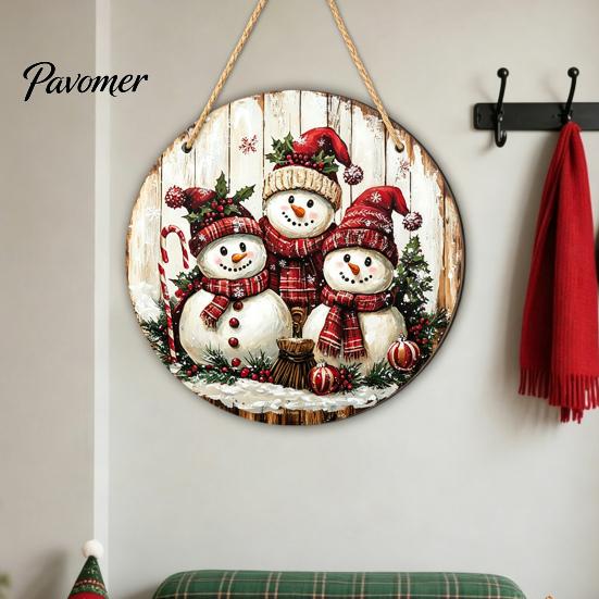 Seasonal Wall Sign Christmas Wooden Hanging Sign, Gnome Snowman Angel Candle 2D Wood Plaque, Rustic Farmhouse Art Vintage Xmas Door Hanger for