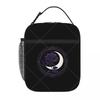 Rose And Moon Printed Lunch Bag Reusable Portable Cooler Thermal Lunch Box Oxford Bento Tote Bag for Work Travel Picnic