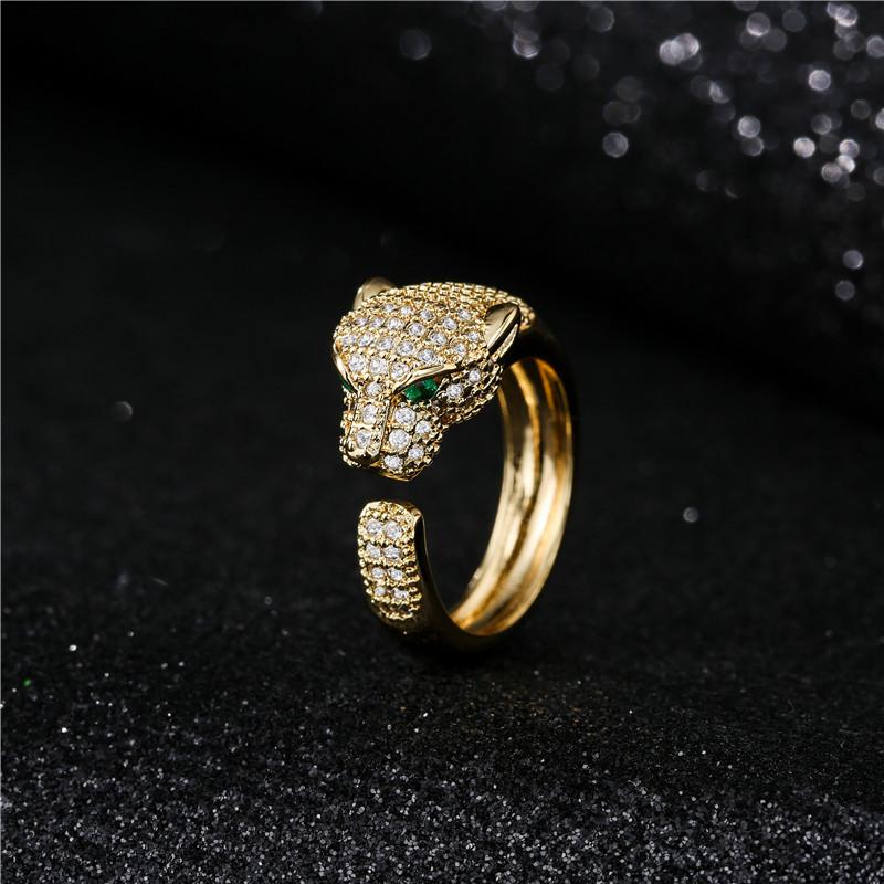 Fashion Full CZ Inlaid Animal Ring Opening Personality Unisex Ring Party Jewelry Gift Dropshipping