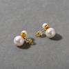 Small Sweet Potato Asymmetrical Size Pearl Stud Earrings Light Luxury Simple Versatile High Sense Earrings Vitality Girl Sense