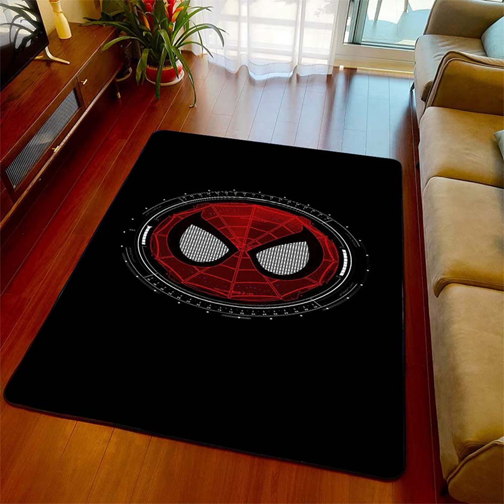 Superhero Pattern Area Rug Spiderman Printed Polyester Non-Slip Floor Carpet for Home Bedroom -QJY