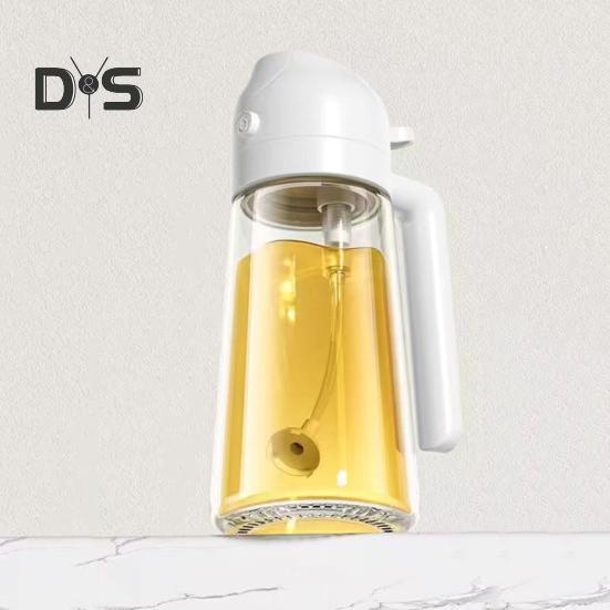 470 ml 2-in-1-Ölspender, lebensmittelecht, BPA-frei, auslaufsicher, große Kapazität, Ölsprüh-Vorratsflasche mit Griff