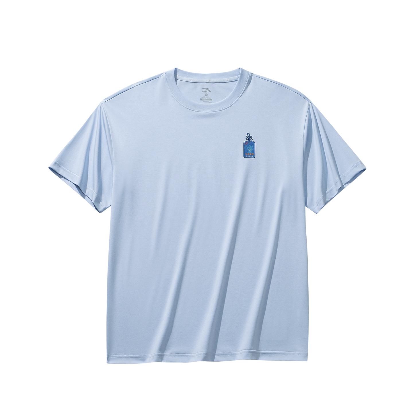 

Anta Lifestyle Series Short Sleeve Knitted Shirt Summer T-Shirt Unisex Tops Light-Mist-Blue 972628112-2 XS