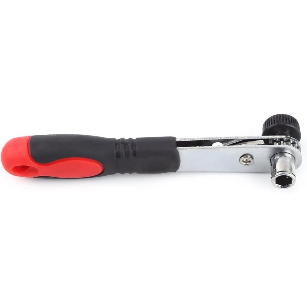 1/4" Wrench Screwdriver Ratchet Handle with Interchangeable Driver Bits and Hex Socket Ratchet Wrench Sockets Tool Sets Red+Black