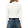 Women's Long Sleeve Zip-Up Ribbed Cardigan Sweater Color Knit Top for Fall Winter
