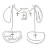 Women'S Multi-Layer Cross Tassels Pendant Decoration Waist Chain Y2K Gothic Style Halloween  Body Chain Accessory Gift