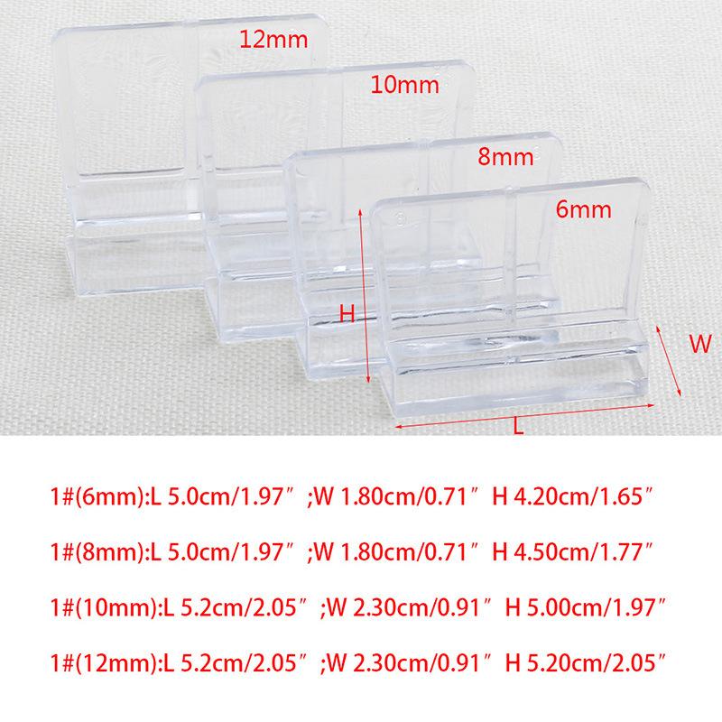 4Pcs/lot Fish Aquatic Pet Parts Aquarium Fish Tank Acrylic Clips Glass Cover Support Holders 6/8/10/12mm