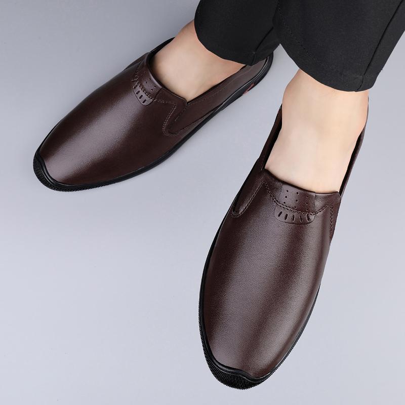 Men  Real Leather Shoes Fashion Men Boat Shoes Brand Men Casual Leather Shoes Male Flat Shoes Business Formal Shoes