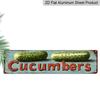 2D Flat, 1pc, 3.94 X 15.74 Inches Aluminum Decorative Sign - Retro Cucumbers Metal Sign - Vintage Pickle-Themed Wall Decor with Cucumber Art