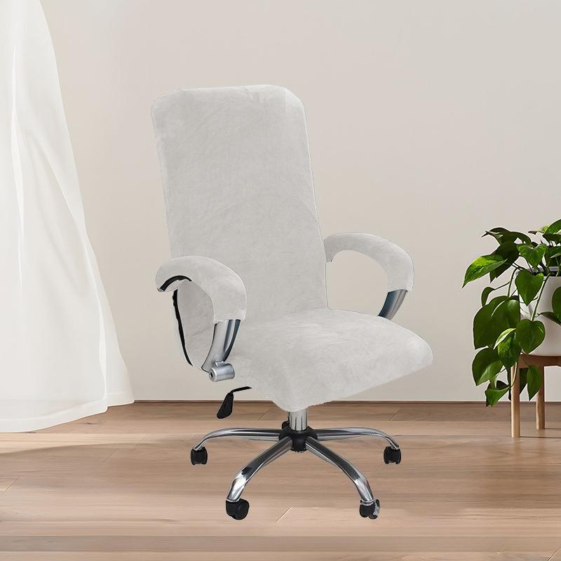 Silver Fox Velvet All-inclusive Computer Chair Cover Dustproof and Wear-resistant Home Office Chair Cover Modern Simple and Comfortable Chair Cover