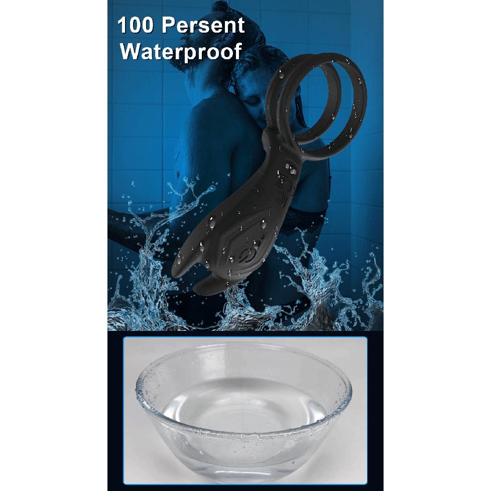 Vibrating Penis Ring with Remote Control for Men Couples Dual Cock Ring Delay Ejaculation Cockring Clit Stimulator Sex