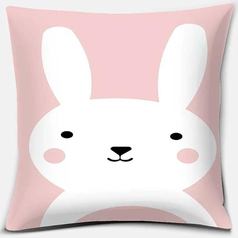 Cute Cartoon Animal Pattern Print Collection Pillowcase Square Home Office Decor