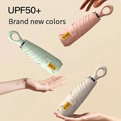 Mini Vinyl Sunscreen Parasol Folding Small Portable Ring Handle Sun Umbrella Wholesale Sun Umbrella Manufacturer Spot Stock