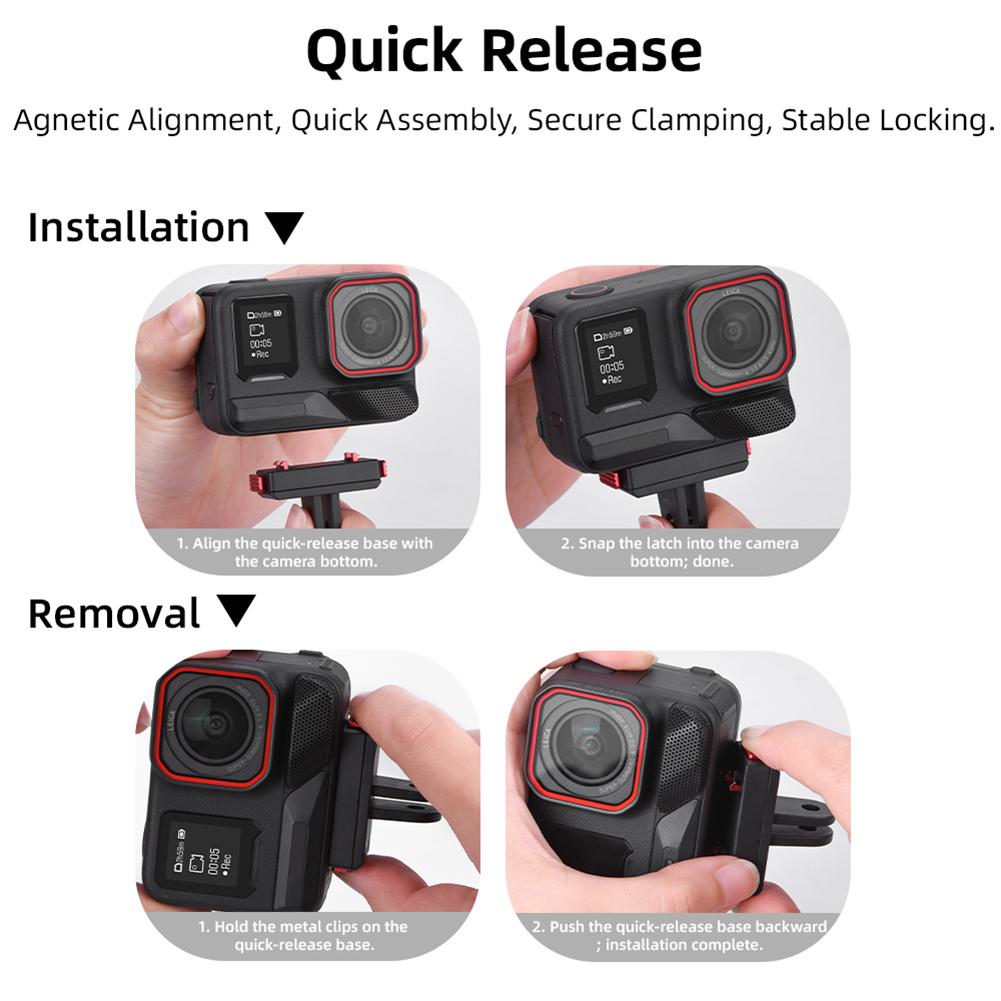 Magnetische Blitzschuh-Schnellwechsel-Adapter-Montageplatte Ständerhalter für Insta360 Ace Pro 2/Ace Pro/Ace Actionkamera