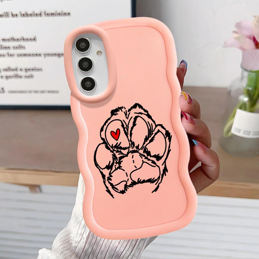 Cute Pet Paw Prints Soft Phone Cover Case for Samsung Galaxy A14 A13 A16 A12 A15 A11 A52 A21s A23 A03 A05 A22 A06 A33 A53 A04
