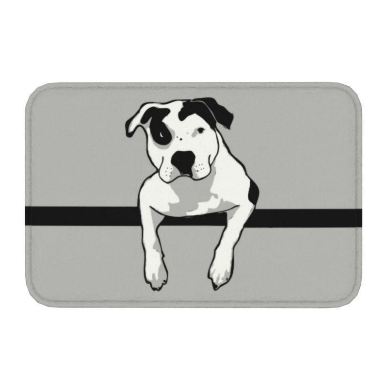 Starry Night Oil Painting Bull Terrier Carpet Mat Anti-Slip Rubber Backing Rug for Pet Lover Home Decoration Artistic Anime Rug