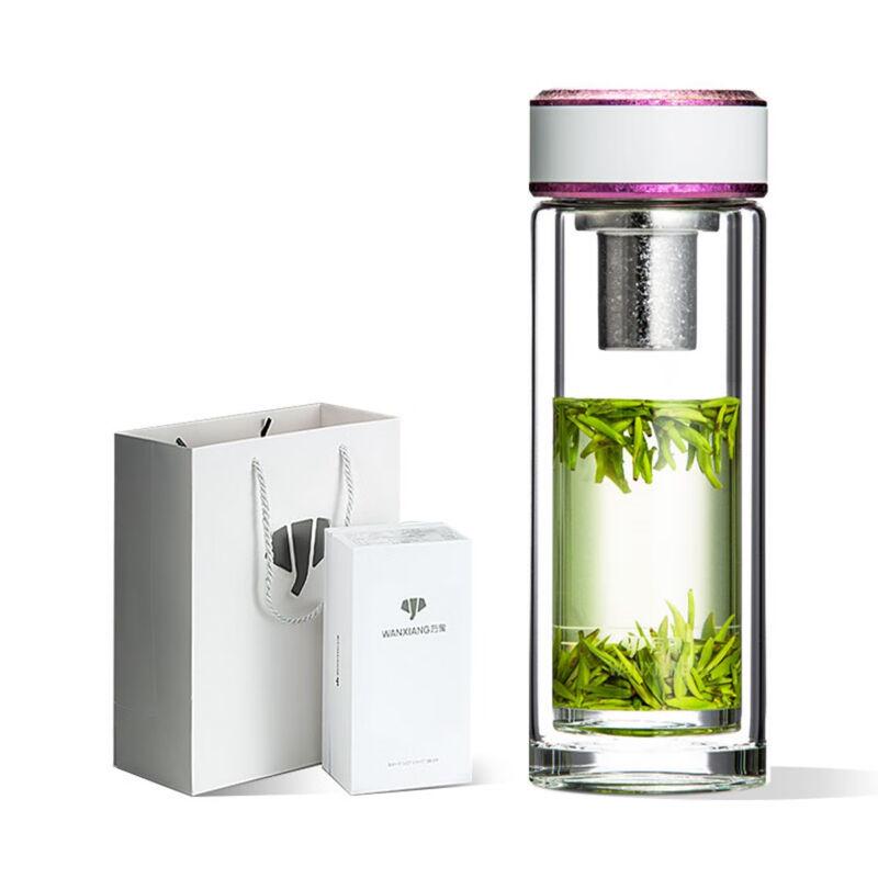 Portable Antibacterial Double-Wall Glass Tea Infuser Mug