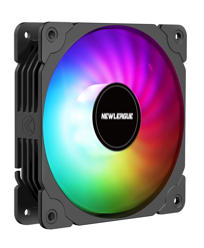 NEWLEAGUE PMW Compatible 120mm ARGB PC Case Fan 5V Sync Compatible 1600rpm White Set FN-12ARGB 3-Pin 3-Piece (1 Black)