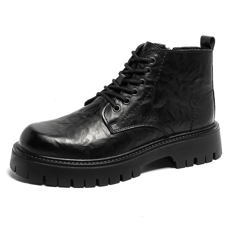 

Мужские ботинки Мартина Новые повседневные в британском стиле Тренд Универсальные Средние Ручные Черные Локомотивные ботинки 6576-J 44 чёрный