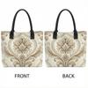  Elegant Damask Pattern Tote Bag Large Capacity Daily Handbag Fashion Casual Shoulder Bag for Women