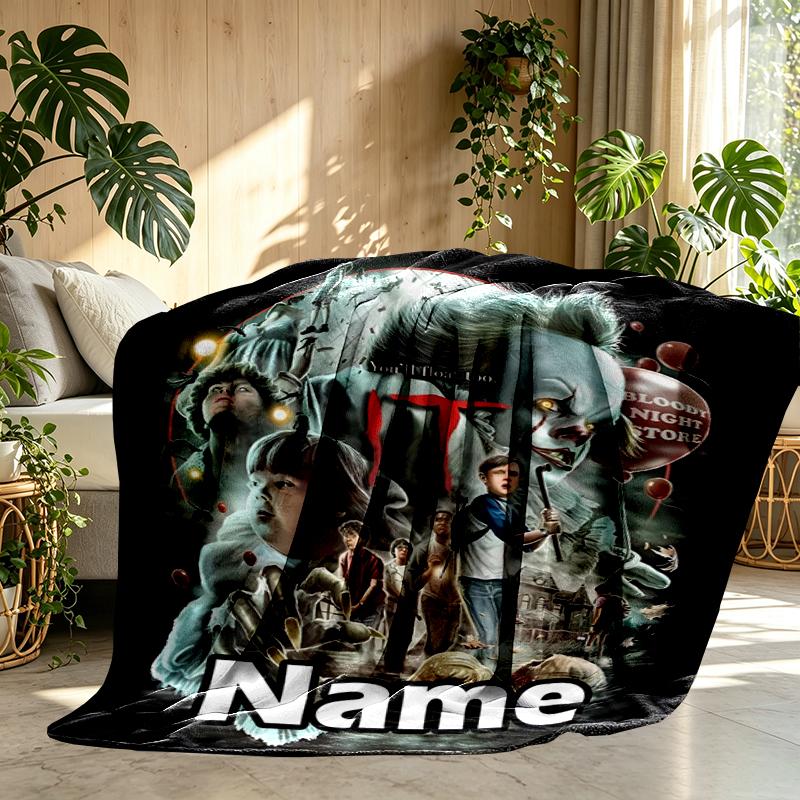 Custom Name Personalized Bride of Chucky Print Blanket, Home Decor, Bedroom, Sofa, Camping, Couch, Gifts for Birthday Christmas