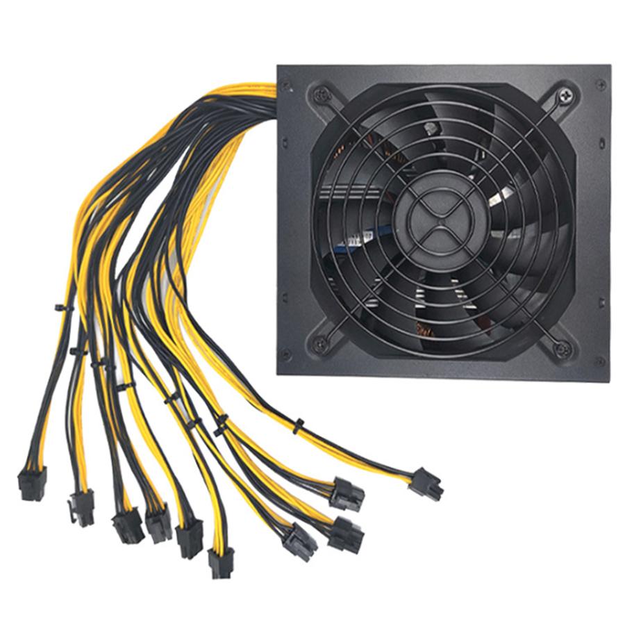 2000W  ATX ETH Bitcoin Mining Power Supply For PC Mining Rig Support 6 Graphics Cards 6P Ports GPU 4U Single Power